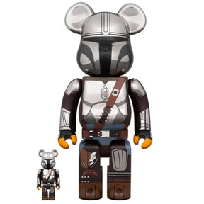 400% &amp; 100% Bearbrick - Mandalorian Chrome-utgåvan (BWWT3)