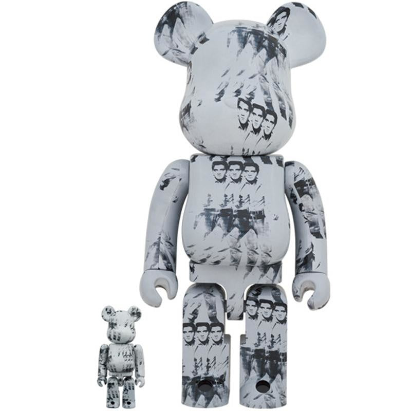 400% & 100% Bearbrick-set - Andy Warhol (Elvis Presley)